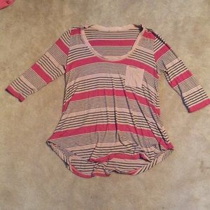 Anthropologie Striped 3/4 Shirt Size M